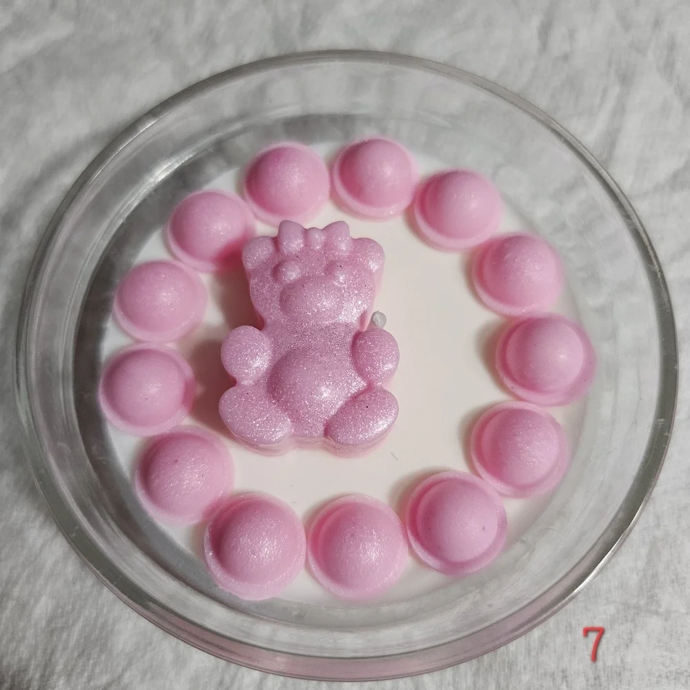 6 Handmade Pink Baby Girl Shower Birthday Party Soy Wax Scented Candle Giveaways